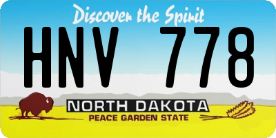 ND license plate HNV778