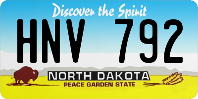 ND license plate HNV792