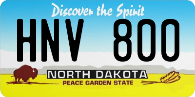 ND license plate HNV800
