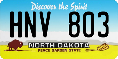 ND license plate HNV803