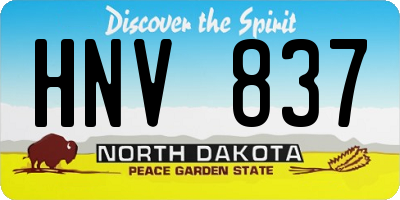 ND license plate HNV837