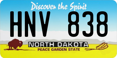 ND license plate HNV838