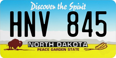 ND license plate HNV845
