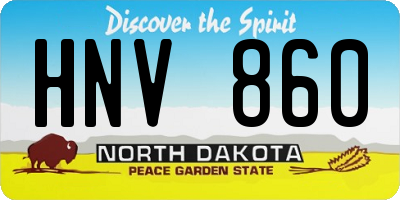 ND license plate HNV860