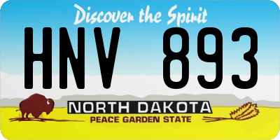 ND license plate HNV893