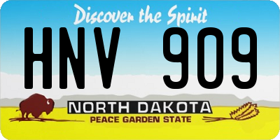 ND license plate HNV909