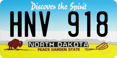 ND license plate HNV918