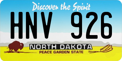 ND license plate HNV926