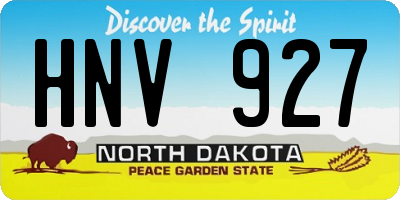 ND license plate HNV927