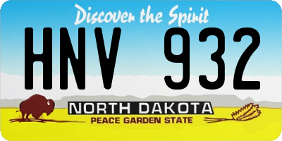 ND license plate HNV932
