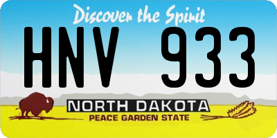 ND license plate HNV933