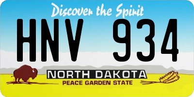 ND license plate HNV934