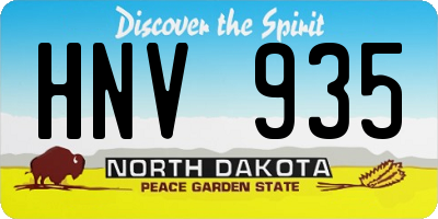 ND license plate HNV935