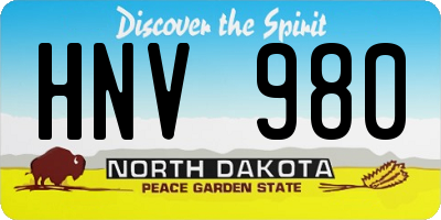ND license plate HNV980
