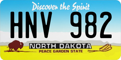 ND license plate HNV982