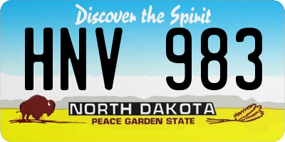 ND license plate HNV983