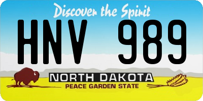 ND license plate HNV989
