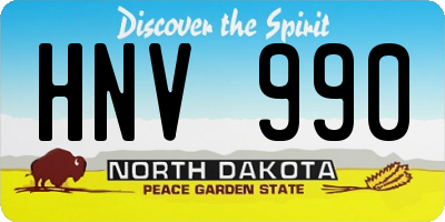 ND license plate HNV990