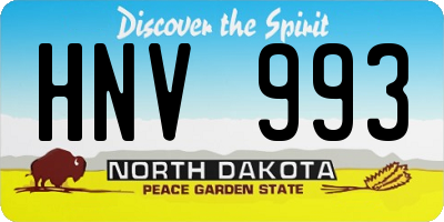 ND license plate HNV993