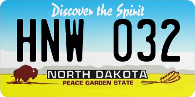 ND license plate HNW032