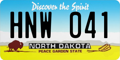 ND license plate HNW041