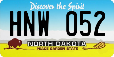 ND license plate HNW052