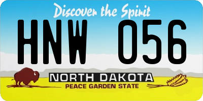 ND license plate HNW056