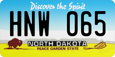 ND license plate HNW065