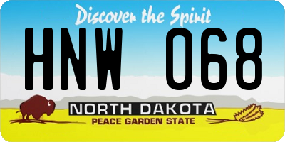 ND license plate HNW068