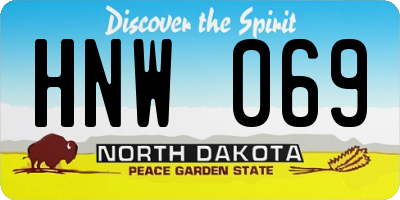 ND license plate HNW069