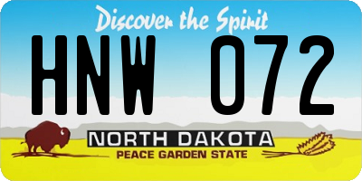 ND license plate HNW072