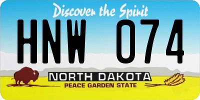 ND license plate HNW074