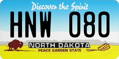 ND license plate HNW080