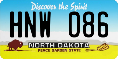 ND license plate HNW086