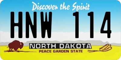 ND license plate HNW114