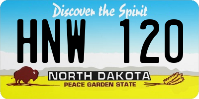 ND license plate HNW120