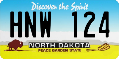 ND license plate HNW124