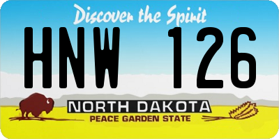ND license plate HNW126