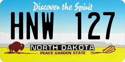 ND license plate HNW127