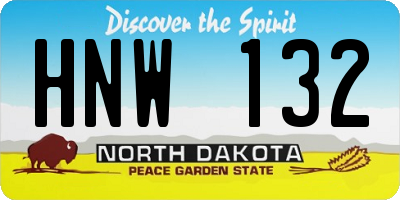 ND license plate HNW132