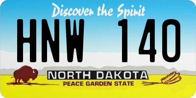 ND license plate HNW140