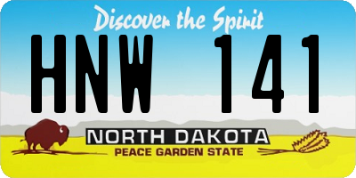 ND license plate HNW141