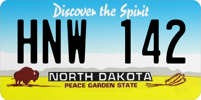 ND license plate HNW142