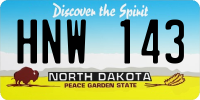 ND license plate HNW143