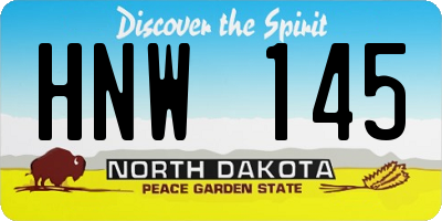 ND license plate HNW145