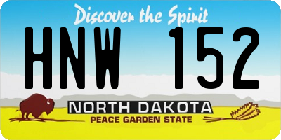 ND license plate HNW152