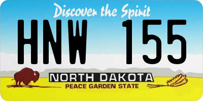 ND license plate HNW155