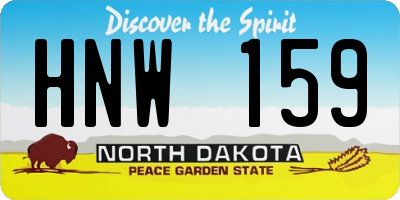 ND license plate HNW159
