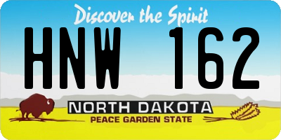 ND license plate HNW162