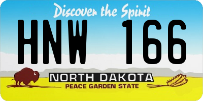ND license plate HNW166